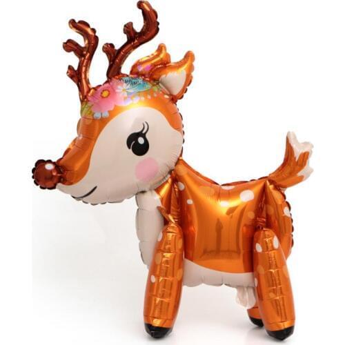 New 3D 60*51cm Cute Deer Helium Foil balloons Cartoon Duck Bear Animal Balloon Baby Birthday Wedding Party Decoration Supplies