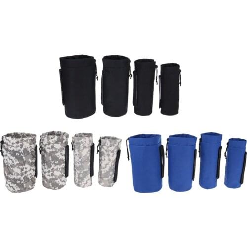 Camping Water Bottle Drawstring Storage Bag Carry Pouch Cover Beverage Carrier for Backpacking