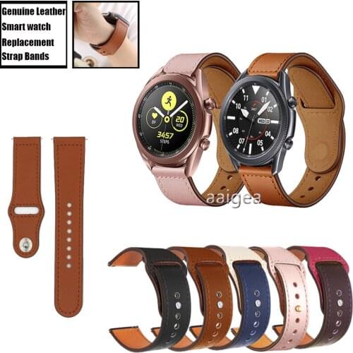 20mm 22mm Genuine Leather Band Strap for Samsung Watch3 41mm 45mm Replacement band strap