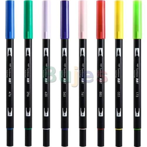 Tombow ABT Dual Brush Pen,Double Headed Painting Brush,Elastic Nib, Double Headed Writing,Hand Drawn Design, Graffiti