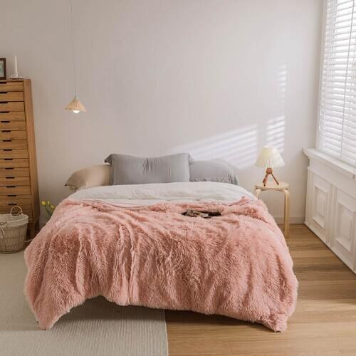 Papa&Mima Grey Nordic Japanese Quilted Thread Plush Blankets Throws Microfiber Polyester One-side Plaids Bedsheet Bedspread