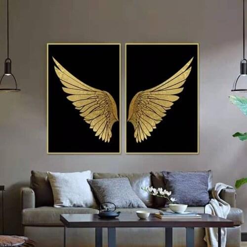 Modern Golden Wings Luxury Wall Art Painting Nordic Posters And Prints Living Room Decoration Painting Wall Pictures