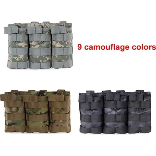 ActionUnion Tactical Magazine Pouch 1000D Nylon Triple M4 Molle Camo Fastmag Pouches Clip Bag Military Airsoft Paintball Hunting
