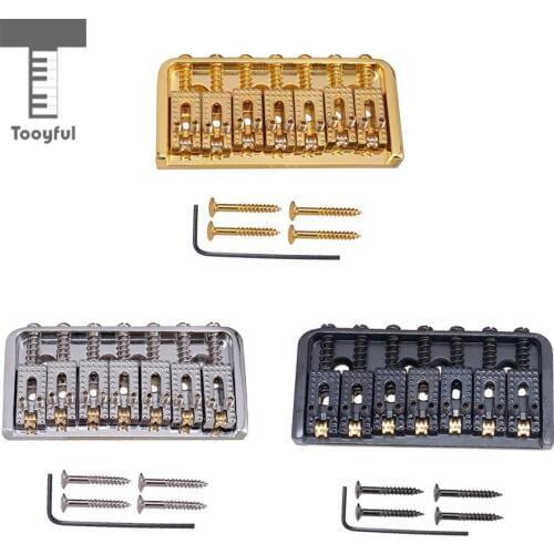 Tooyful 1 Set Zinc Alloy 7 String Guitar Roller Saddle Bridge Tailpiece for Electric Guitar Replacement Parts