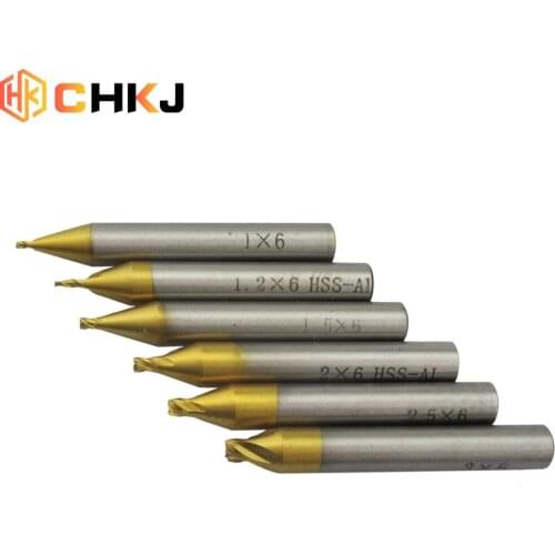 CHKJ High Quality 1.0-3.0mm HSS Titanium End Milling Cutter Engraving Edge Cutter CNC Bits End Mill for Key Cutting Machine
