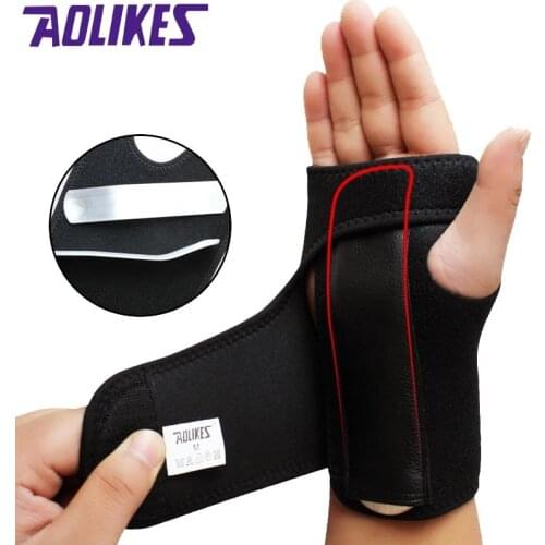 AOLIKES 1PCS Adjust Wristband Steel Wrist Brace Wrist Support Hand Brace Wrist Support Finger Splint Carpal Tunnel Syndrome