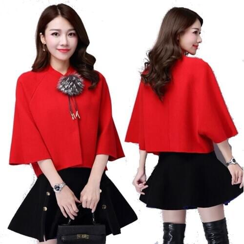 2017 High Quality Brand Autumn Winter Sweater Women Cardigan Sweater Loose single Breasted Womens Cashmere Cape Sweater female