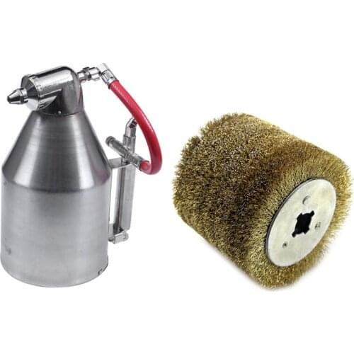 1 Set 3500Ml Air Hopper Spray Tool with 6 Nozzles & 1 Pcs Wire Brush Wheel