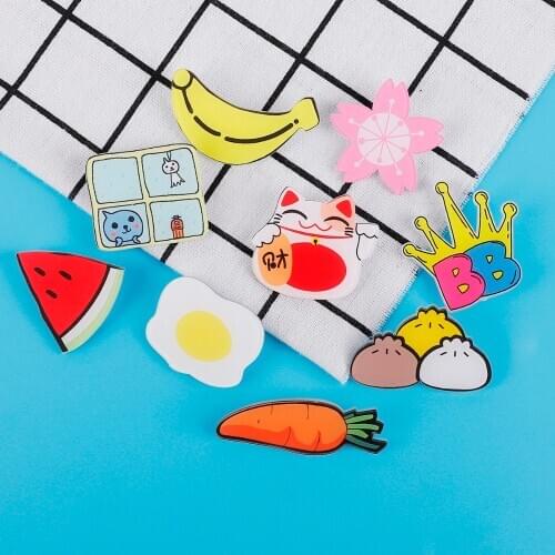 1 PC Cute Cartoon Icons on The Pin Kawaii Icon Badge Bacges on Backpack Badges for Clothing Acrylic Badges