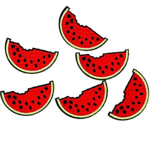 Hot WaterMelon Fruit Embroidered Patch Appliqued Iron On For Clothing Hat Clothes Sweater Socks Garment Accessory 3.5*7.2cm, 1PC