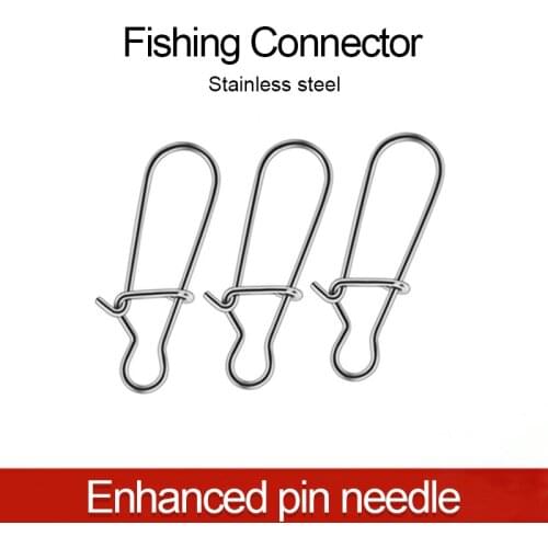 100Pcs Stainless Steel Fishing Snaps Fast lock Clips Size 00-8 Safety Connector Accessories Tackle For Lures Hooks Clips