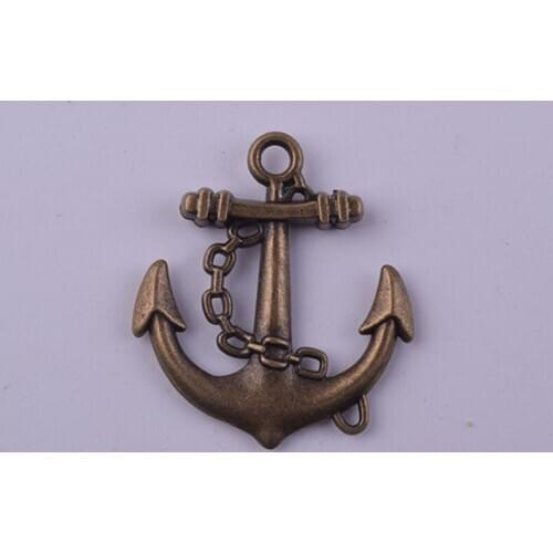 20Pcs Antique Brass Anchor Charm Anchor Pendant Anchor Connector 27x31mm