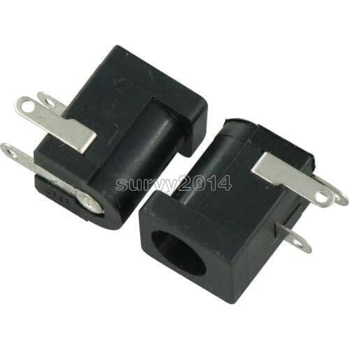 20pcs 5.5x2.1mm DC-005 Black DC Power Jack Socket DC Connectors Supply Barrel-Type Right Angle PCB Mount Terminal