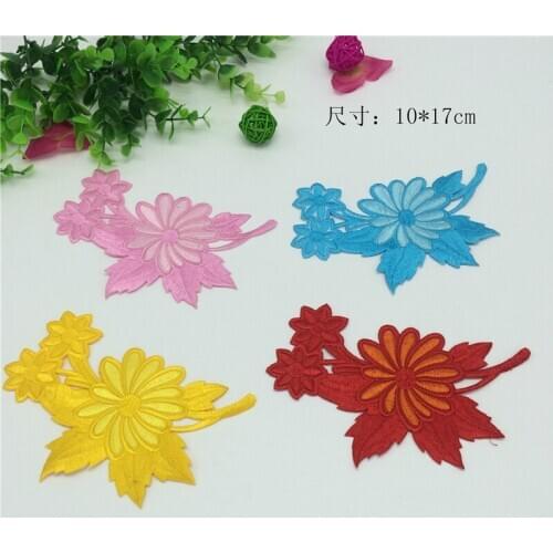 20pcs Embroidery Rose Flower Applique For Clothing Iron On Stickers For Clothes Decorations Sewing Patch Brode Patch A Coudre