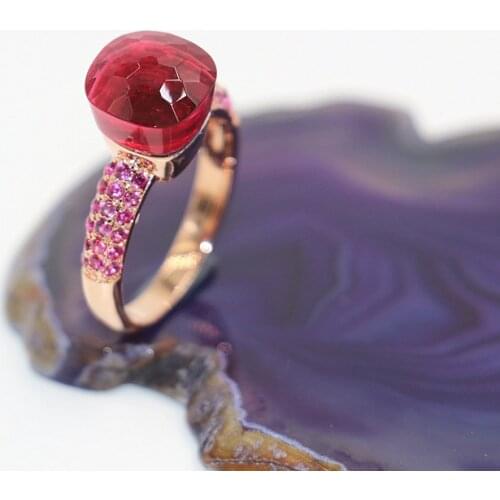 2021 Fashion Candy Style Ring Of 4 Colours Choose Crystal With Red Zircon Gold Plated Rings For Friends Best Festival Gift