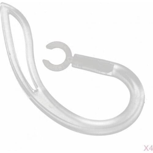 4Pcs Silicone 6mm Earhooks for Wireless Bluetooth Headset - Pack of 4 - White/Clear