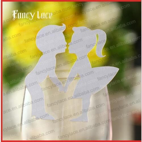 50pcs Wedding Lover Glass Cards Laser Place Name Cards Men Party Table Invitation Cards Wedding Event Decoration Supplies