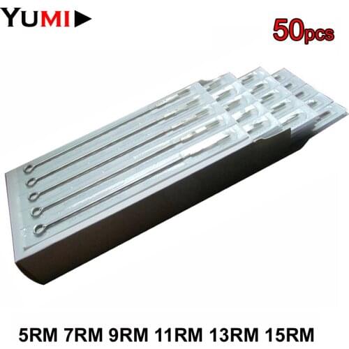 50PCS/Lot Disposable 5RM 7RM 9RM 11RM 13RM 15RM Sterilized Liner Tattoo Piercing Needles Microneedling For Tattoo & Body Art