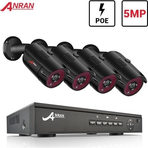 5MP NVR POE Security Camera System Outdoor IR-CUT CCTV Video Surveillance Video Recorder Kit Record Waterproof Night Vision
