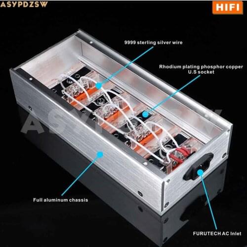 9999 Sterling silver Rhodium plating phosphor copper US power Distributor 8 seat