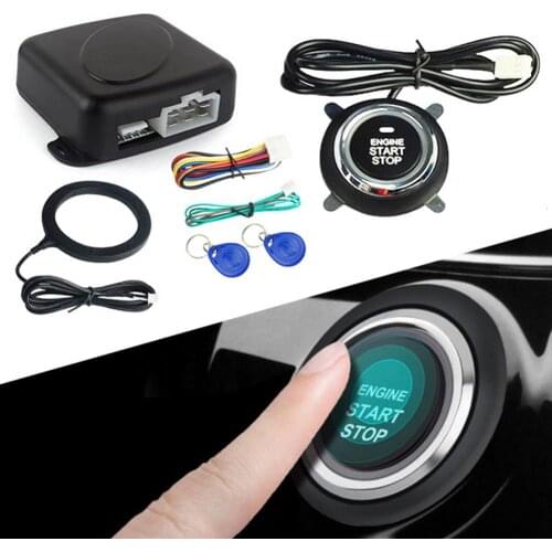 12V Car Smart Alarm System Anti-theft Engine Start Stop Button Operation Key Automobiles Security Protection