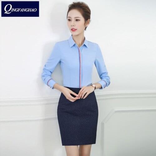 Spring and Autumn Long Sleeve Professional Blouse Lapel Slim Slim Thin Women Workwear Top White OL Professional Wear
