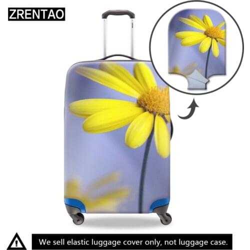 ZRENTAO 3D flower print luggage cover elastic protector cover for travel suitcase high quality personalized travel accessories