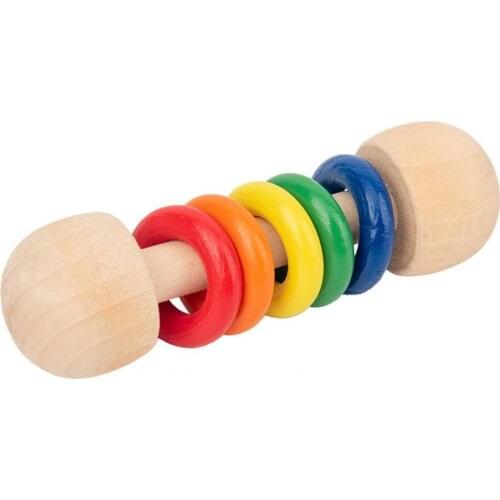 Baby Rattle Toys Creative Attactive Joyful Wooden Baby Musical Educational Rattles Toy Funny Cartoons Bells Stick Shaker Bauble