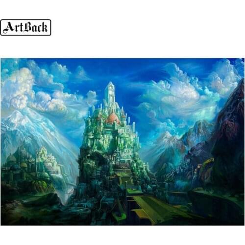 ArtBack 5d diy diamond painting castle landscape 3d sticker full square drill mosaic new arrival diamond embroidery crafts 2019