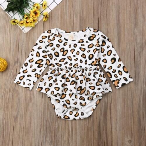 PUDCOCO Newborn Baby Kids Girl Leopard print Clothes Romper Bodysuit Jumpsuit Outfits UK Support wholesale
