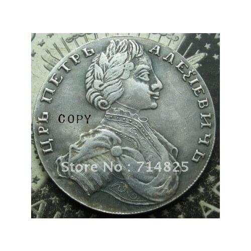 MOCKOBCKI 1 ROUBLE 1712 RUSSIA Petr I Coin COPY
