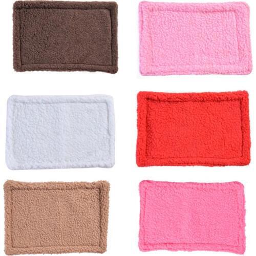 Small Pet Warm Mat Plush Hamster Small Mat Double-sided Guinea Pig Nest Mat Easy to Carry Six Colors Optional