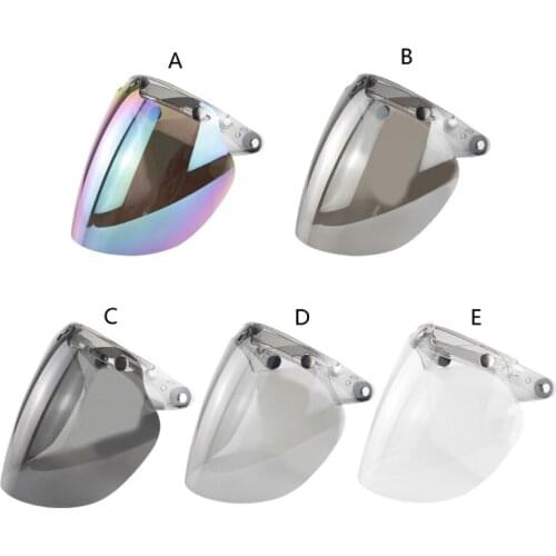 Motorcycle Helmet Bubble Visor 3-Snap Design Open Face Helmet Visor with PC Lens Gift for Motorcycle Enthusiasts