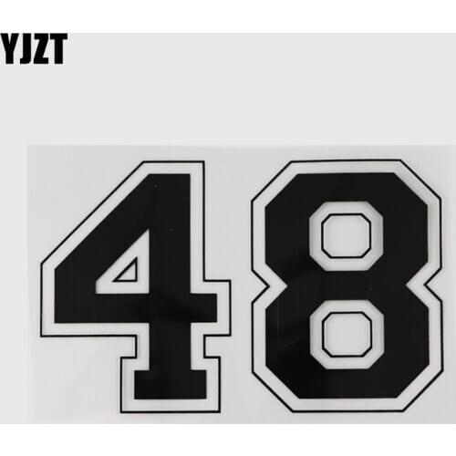YJZT 15CM*9.4CM Hockey 48 Decal Number Car Sticker Vinyl 13D-0380