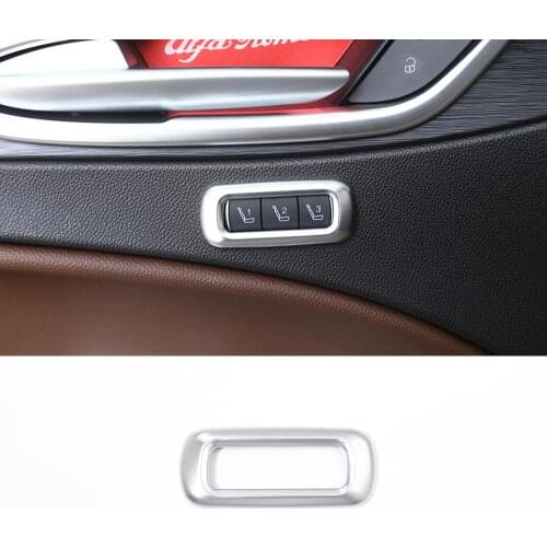 1pcs Chrome ABS Plastic Stickers Interior Seat Memory Frame Cover Trim for Alfa Romeo Stelvio (949) 2017-2019 Models Accessories