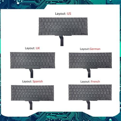 New A1370 A1465 Keyboards for Macbook Air 11" Keyboard Replacement US UK RU FR DK GER PT SP Layout 2011 - 2015
