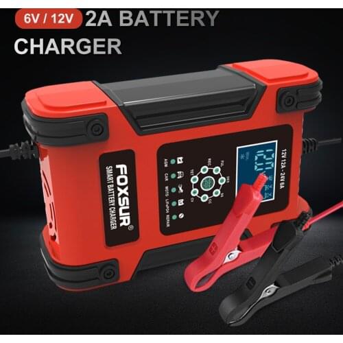 12A Fully Automatic Smart Charger Car 12V 24V Battery Charger Battery Maintainer 7 Stage for AGM GEL WET Lithium Lead Acid