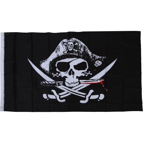 PPYY NEW -Pirate flags Caribbean skull head skull pirate skeleton sabre Jolly roger 150 x 90cm