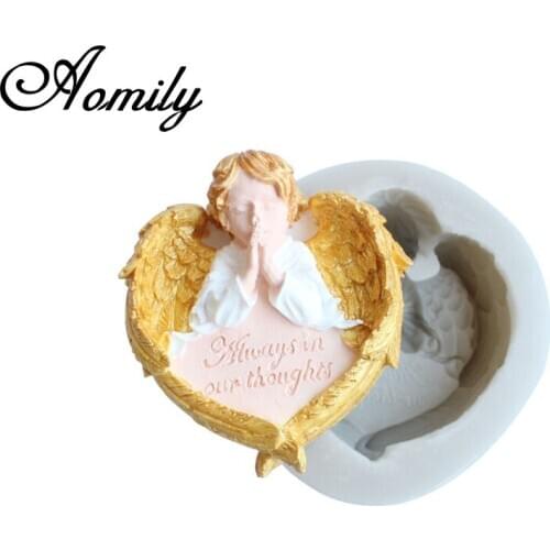 Aomily Angel Shape Silicone Cake Molds Chocolate Mousse Jelly Candy Bakeware Mold DIY Pastry Ice Block Soap Mould Baking Tools