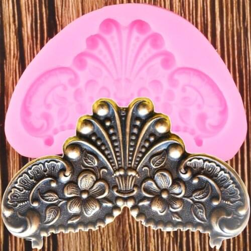 3D Craft Wings Border Silicone Molds Flower Relief Frame Fondant Cake Decorating Tools DIY Cookie Baking Candy Chocolate Moulds