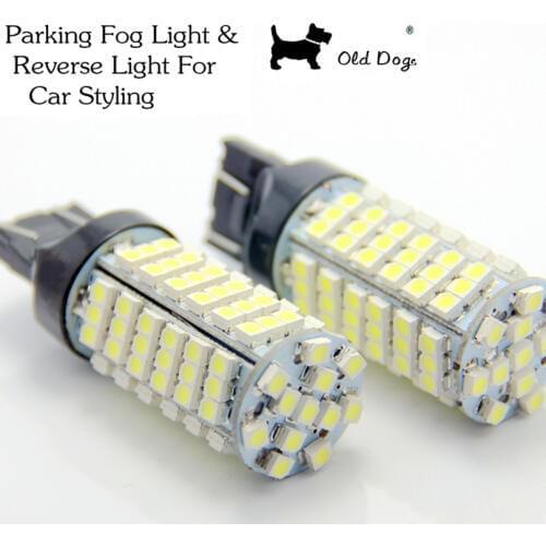 2pcs T20 W21 WY21W 7443 7444 102 LED auto brake lights rear turn signal fog lamp car daytime running light 12V Free shipping