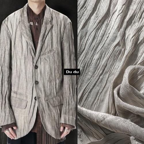 50*145cm Creases Texture Clothing Fabric Restoring ancient ways Flash Soft Brocade Coat Design Fabric DIY