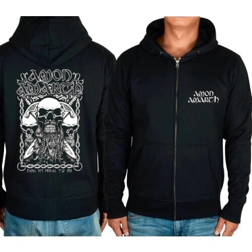 Amon Amarth Rock hoodies autumn winter jacket heavy metal zipper sweatshirt fleece skull AXE