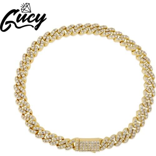 GUCY 6mm High Quality Iced 5A+ Cubic Zirconia Hip Hop Bracelet Rapper Luxury Jewelry Gift Party