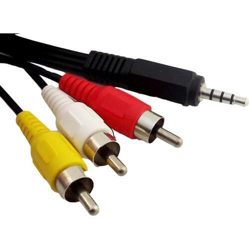 10pcs 1.5M/5FT 3.5mm 4 Pole Stereo Aux Male Plug To 3 RCA Phono Male AV Audio Video Adapter Y Cable Cord