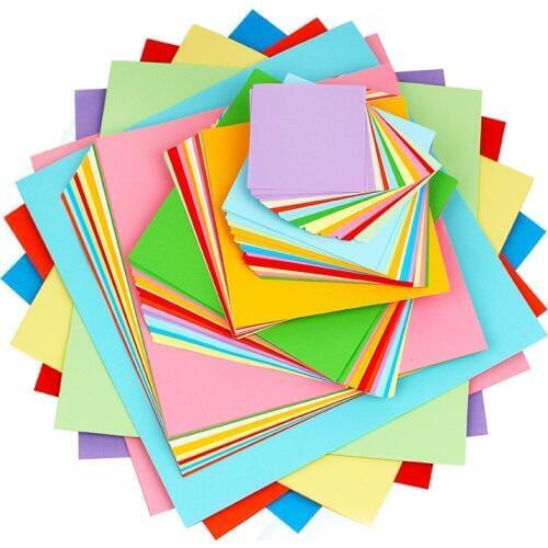 100Pcs/lot 10 colors Children Handmade Origami 3-6 Year Baby Kindergarten Diy Fun Colored Paper 3D Creativity Origami