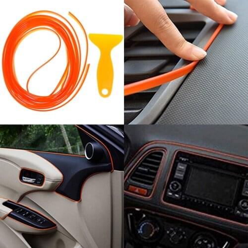5m Car Styling Auto Bumper Air Outlet Door Protector Rubber Trim Molding Scratch Strip Interior Decoration Strip