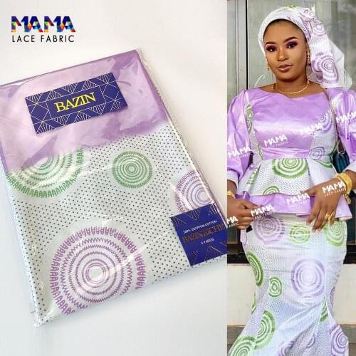 5 Yards Nigerian Basin Riche Bridal Wedding Sewing Embroidery Lace Printing Bazin Riche 2020 Nouveau Women Dress Fabrics