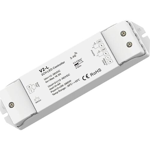 Skydance Led Wireless Receiver 2 Channel Constant Voltage 12V-24V 2CH 8A LED Single Strip Dim Color Temperature CCT Controller