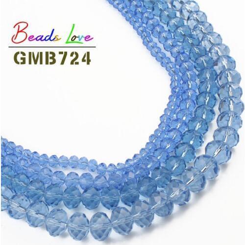 4-12MM Crystal Rondelle Beads Light Blue Wheel Faceted Glass Beads for Jewelry Making Diy Jewelry Accessories Jewelry Findings